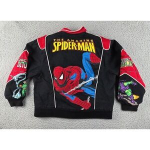 Spider-Man Jacket Youth L Black Red JH Design Embroidered Marvel Green Goblin